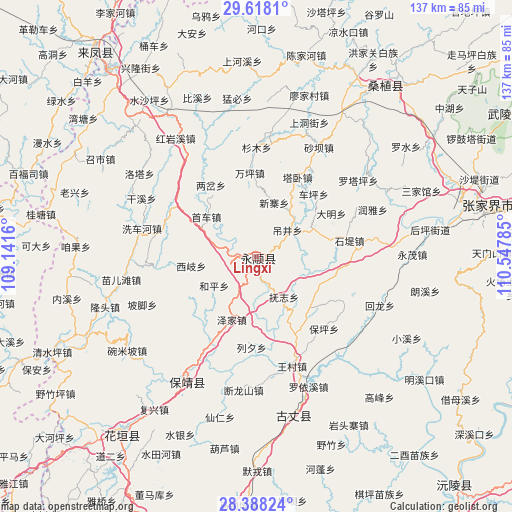 Lingxi on map