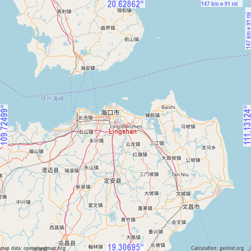 Lingshan on map