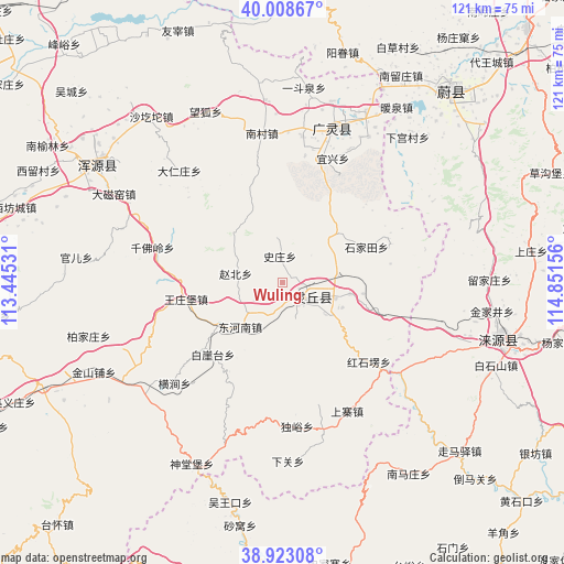 Wuling on map