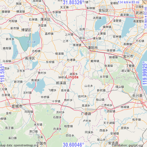 Lingda on map