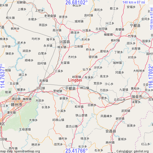 Lingbei on map