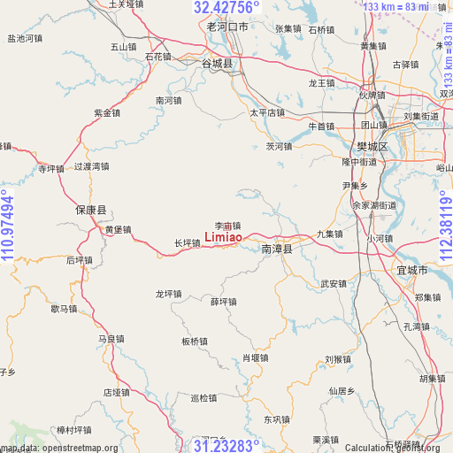 Limiao on map