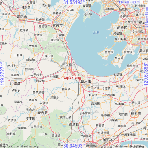 Lijiaxiang on map