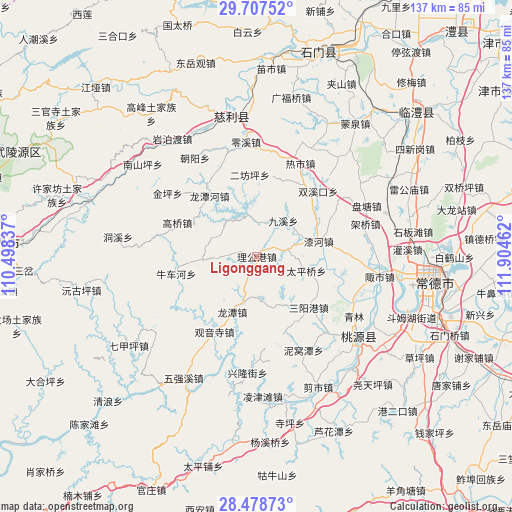 Ligonggang on map