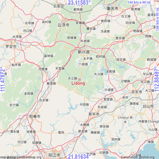 Lidong on map