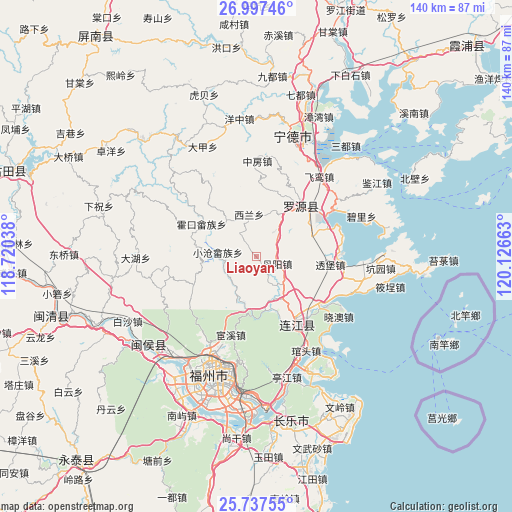 Liaoyan on map