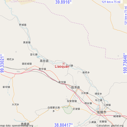 Liaoquan on map