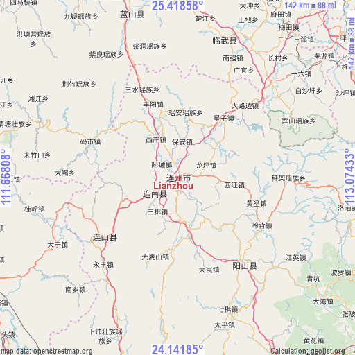 Lianzhou on map