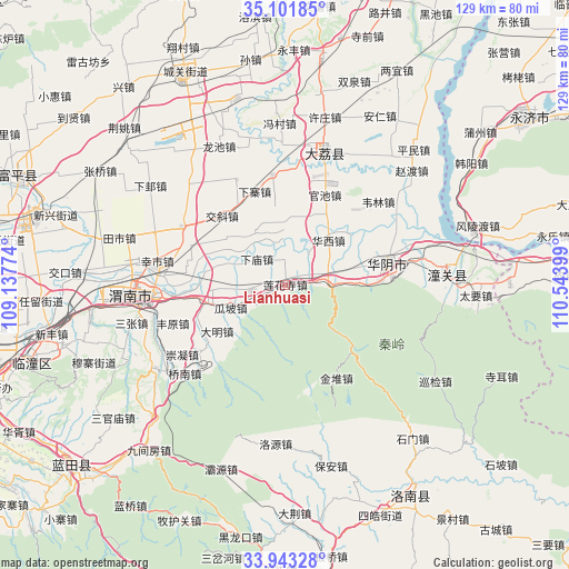 Lianhuasi on map