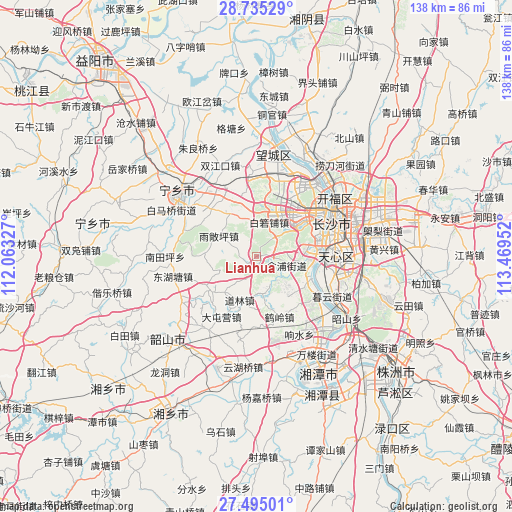Lianhua on map