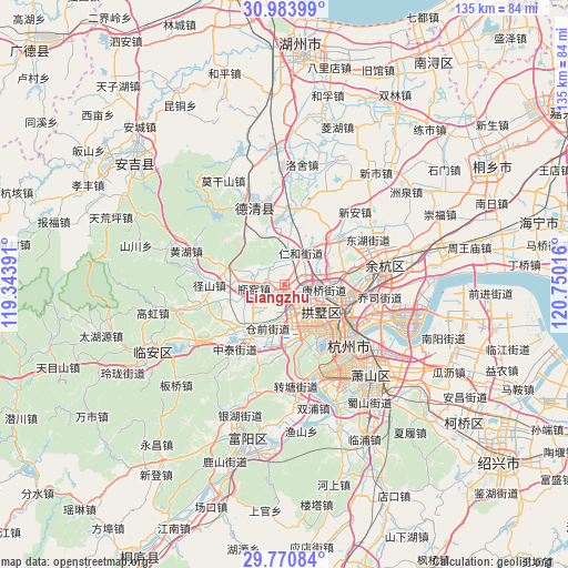 Liangzhu on map