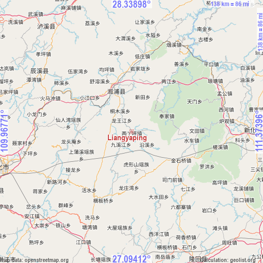 Liangyaping on map