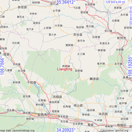 Liangting on map