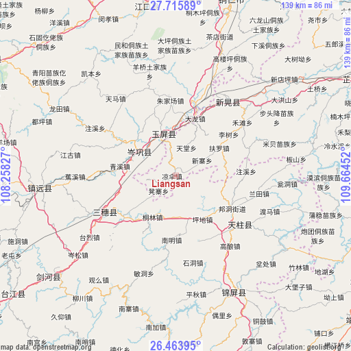 Liangsan on map