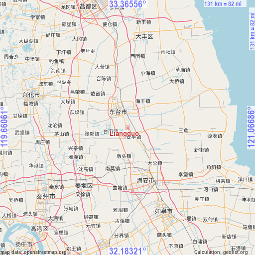 Liangduo on map