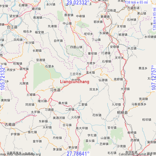 Liangcunchang on map