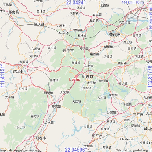 Lezhu on map