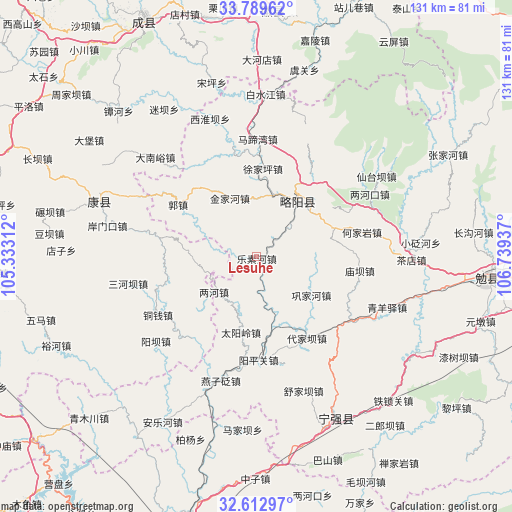 Lesuhe on map