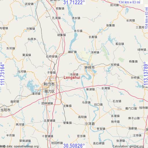 Lengshui on map