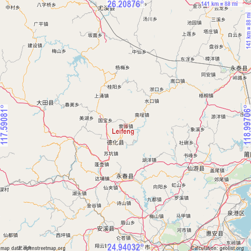 Leifeng on map