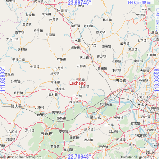 Lecheng on map