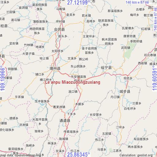 Le’anpu Miaozudongzuxiang on map
