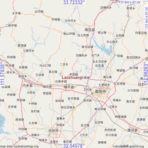 Laozhuang on map