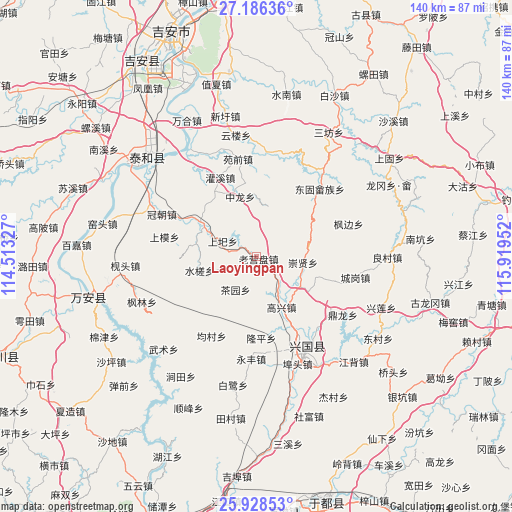 Laoyingpan on map