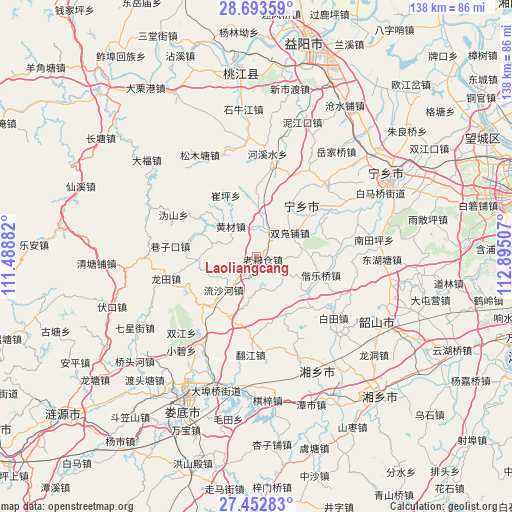 Laoliangcang on map