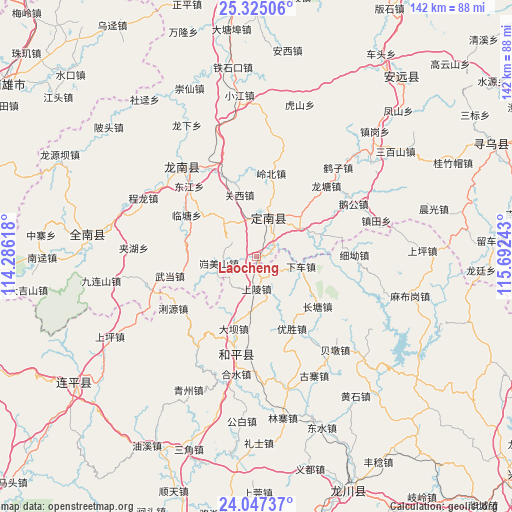 Laocheng on map