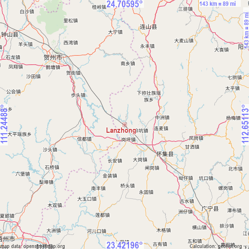 Lanzhong on map