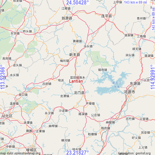 Lantian on map