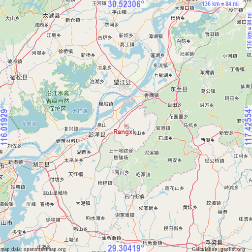 Rangxi on map