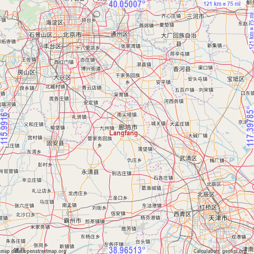 Langfang on map