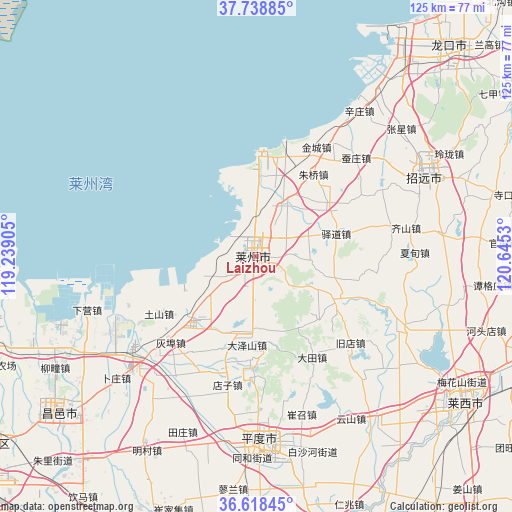 Laizhou on map