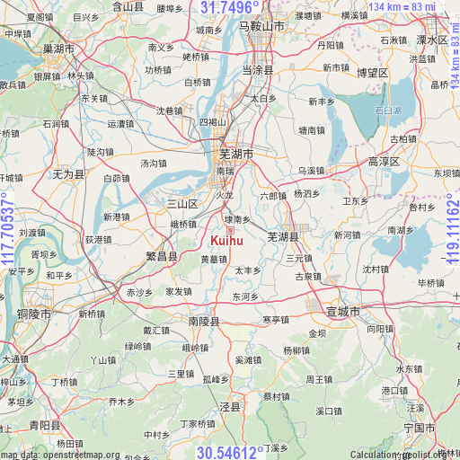 Kuihu on map