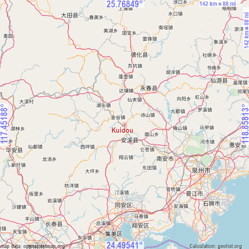 Kuidou on map