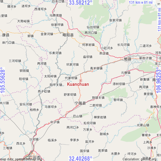 Kuanchuan on map