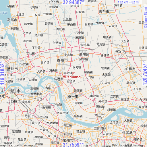 Huzhuang on map