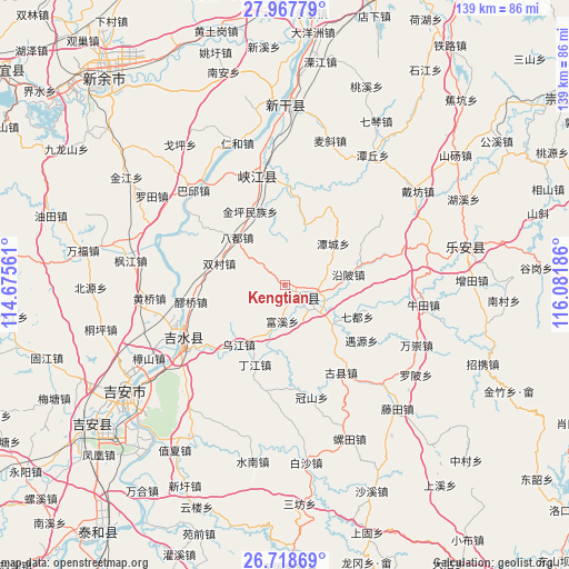 Kengtian on map