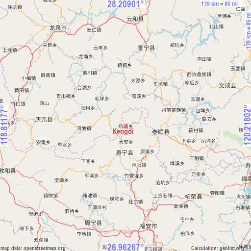 Kengdi on map