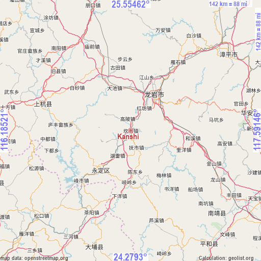 Kanshi on map