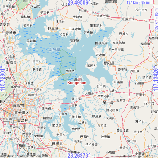 Kangshan on map