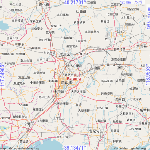 Kaiping on map