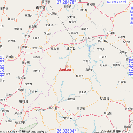 Junkou on map