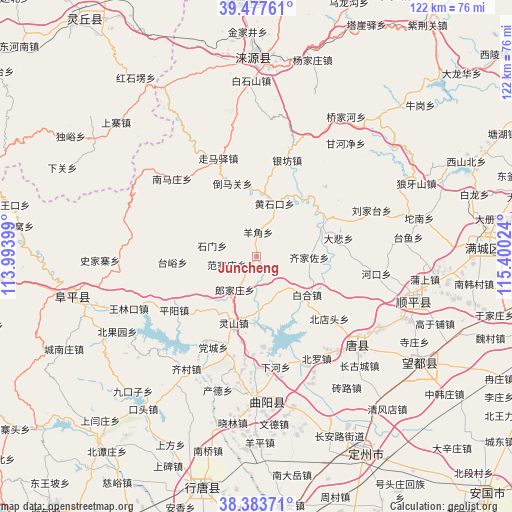 Juncheng on map