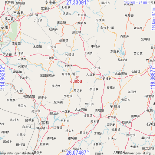 Junbu on map