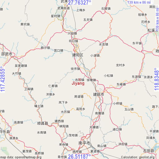 Jiyang on map