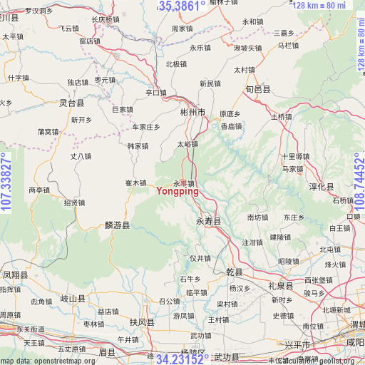 Yongping on map