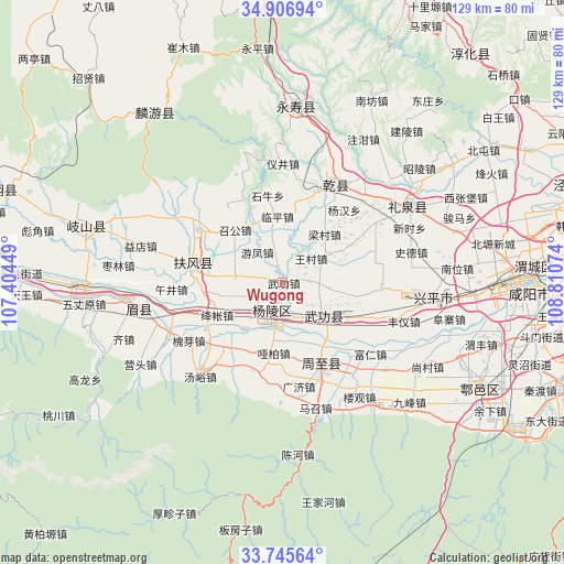 Wugong on map